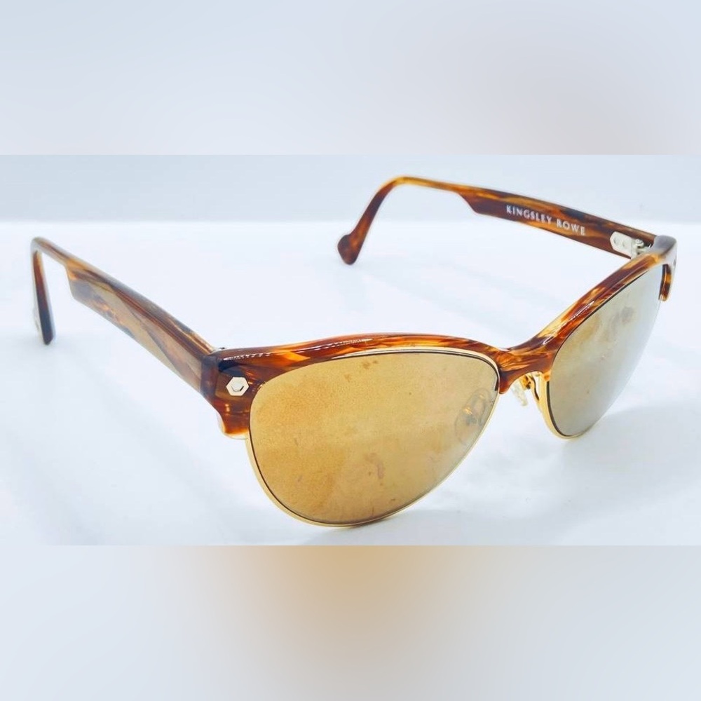 Kingsley Rowe Sierra KRS010 Brown Gold Oval Sunglasses Frames Only